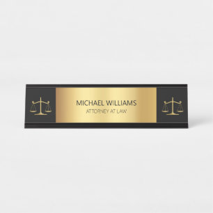 Porte-nom Pour Bureau Élégante échelle d'or de la typographie judicia