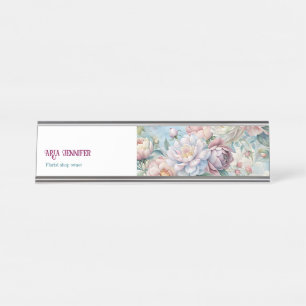 Porte-nom Pour Bureau Élégante enseigne de bureau en acrylique Fleur de