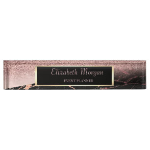 Porte-nom Pour Bureau Elégante Parties scintillant Élégante Bokeh Ombre,