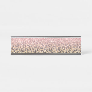 Porte-nom Pour Bureau Élégante Parties scintillant Rose d'or Empreinte
