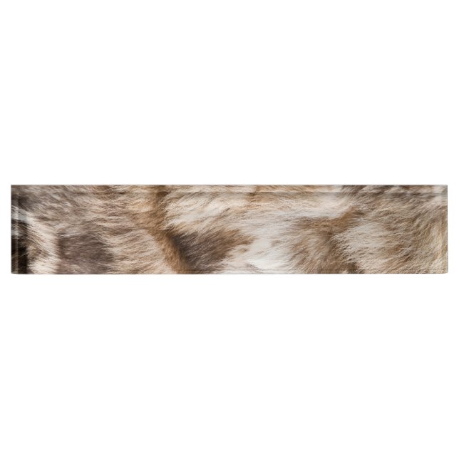 Porte-nom Pour Bureau Élégante texture de fourrure (Devant)