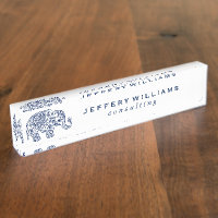 Eléphant floral bleu Paisley