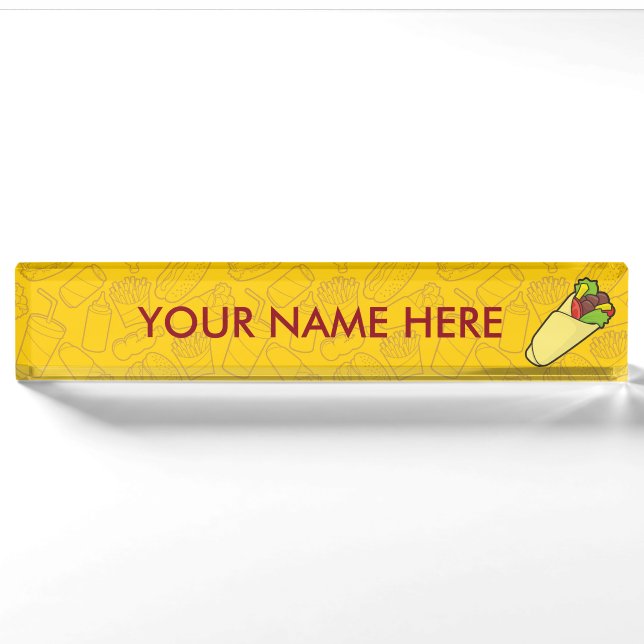 Porte-nom Pour Bureau Emballage sandwich Tortilla (Devant)