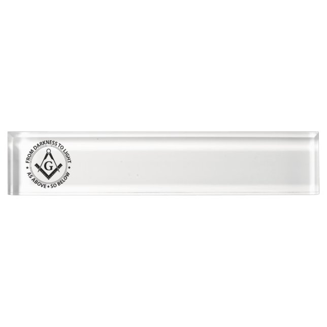 Porte-nom Pour Bureau emblème de la franc-maçonnerie (Devant)