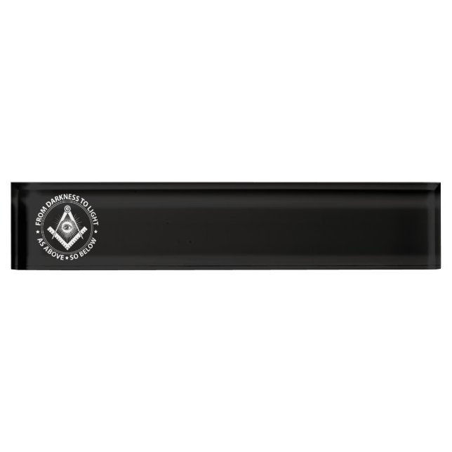 Porte-nom Pour Bureau emblème de la franc-maçonnerie (Devant)