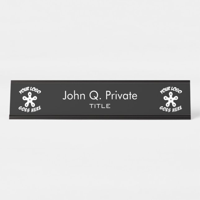 Porte-nom Pour Bureau Employez votre propre logo fait sur commande (Devant)