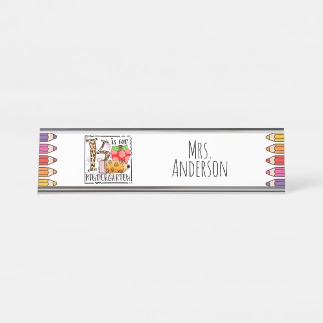 Porte-nom Pour Bureau Enseignant de maternelle (Devant)