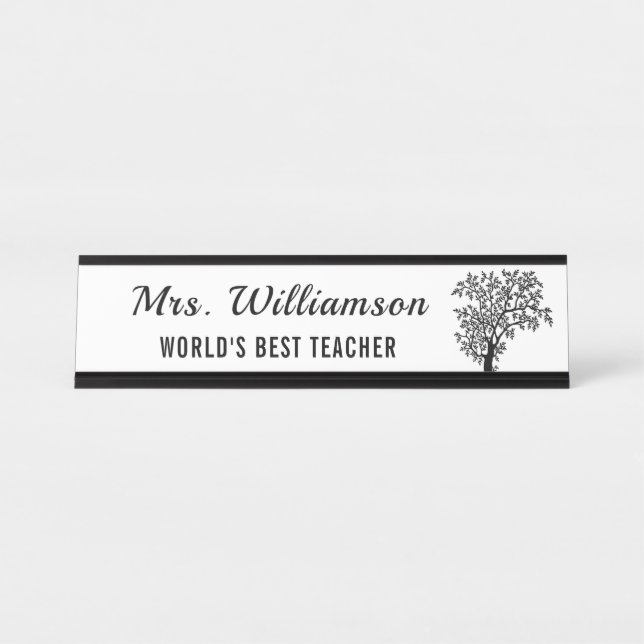 Porte-nom Pour Bureau Enseignant Magnifique De Petites Semences Cultiver (Devant)