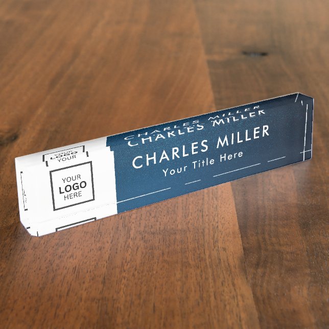 Porte-nom Pour Bureau Enseigne de bureau professionnelle avec logo (Taille)