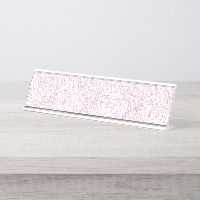 Porte-nom Pour Bureau Ensemble de dossiers abstraits roses pour le burea (Devant)