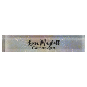 Porte-nom Pour Bureau Entreprise holographique Rainbow