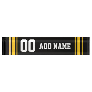 Porte-nom Pour Bureau Équipe Jersey avec le nom et le nombre faits sur