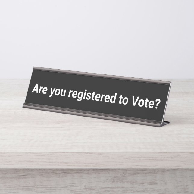 Porte-nom Pour Bureau Es-tu inscrit pour voter ? (Devant)