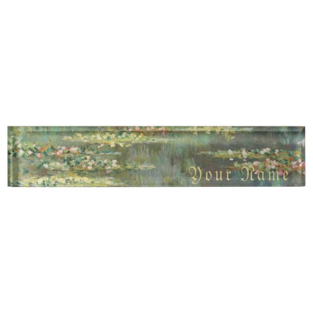 Porte-nom Pour Bureau Étang Claude Monet de nénuphar (Devant)
