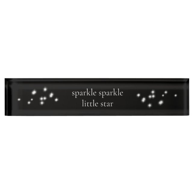 Porte-nom Pour Bureau Étincelle Étincelle Little Star Black Starlight (Devant)