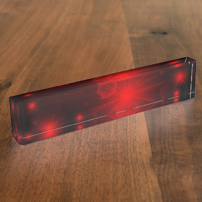 Porte-nom Pour Bureau étoiles à lumière rouge (Taille)
