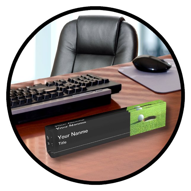 Porte-nom Pour Bureau Executive Monogram Golf Cadeau de bureau Nom Plaqu (Créateur téléchargé)