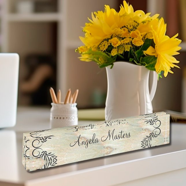 Porte-nom Pour Bureau Executive Monogramme pour dames de classe (Créateur téléchargé)