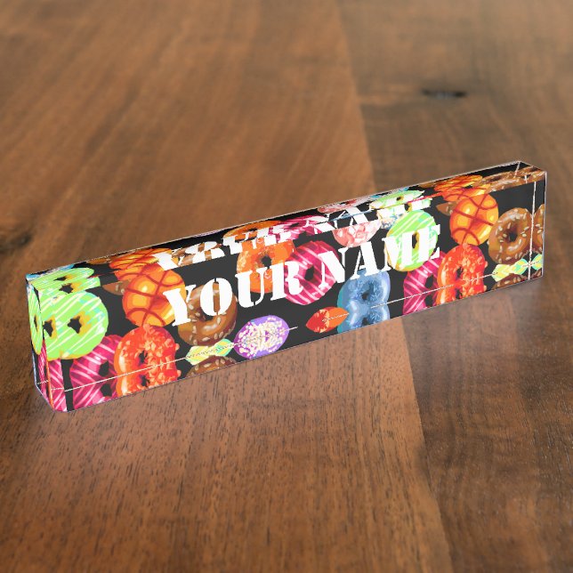 Porte-nom Pour Bureau Faites passer le motif sans soudure + votre backgr (Taille)