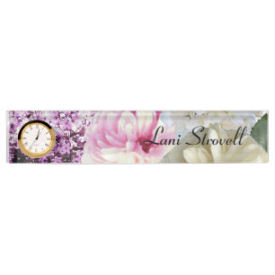 Porte-nom Pour Bureau Fancy Floral Desk Nom Plaque