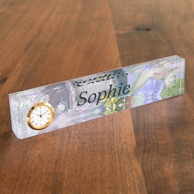 Porte-nom Pour Bureau Fée dans son monde (Taille)