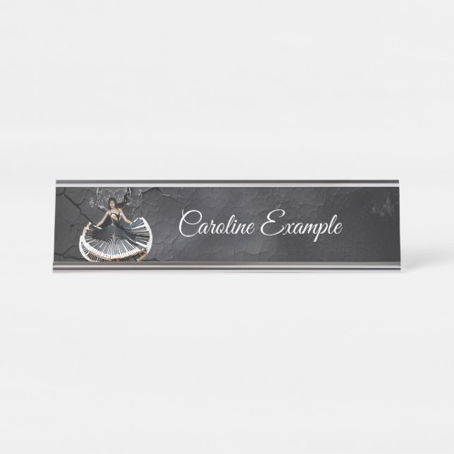 Porte-nom Pour Bureau Femme élégante (Devant)