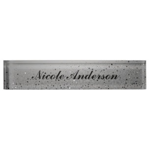 Porte-nom Pour Bureau Fête d'anniversaire Sweet 16 Pailletée Étincelante