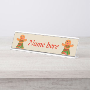 Porte-nom Pour Bureau Fête de Noël Femme de pain d'épices