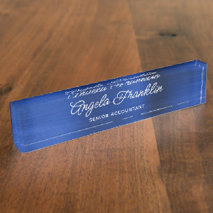 Porte-nom Pour Bureau Feuille métallisée bleue de la Royal Navy