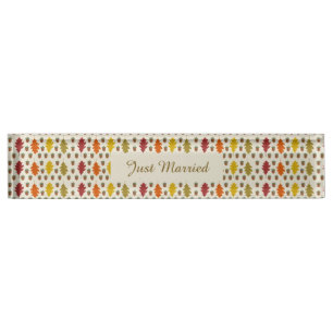 Porte-nom Pour Bureau Feuilles de chêne et Acorns Automne Mariage d'auto