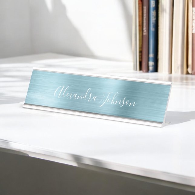 Porte-nom Pour Bureau Fhuile bleue professionnelle moderne (Créateur téléchargé)