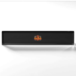 Porte-nom Pour Bureau Fireman American Flag Red Line