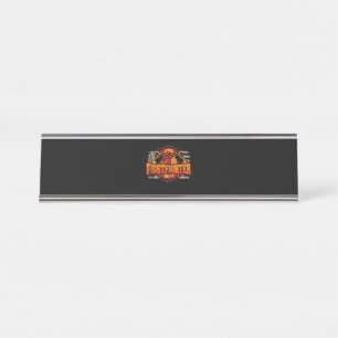 Porte-nom Pour Bureau Fireman American Flag Red Line