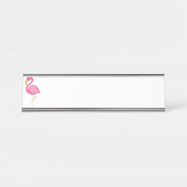 Porte-nom Pour Bureau Flamant rose rose (Devant)