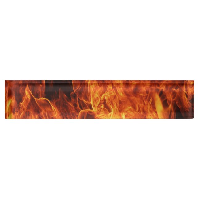 Porte-nom Pour Bureau Flamme orange (Devant)