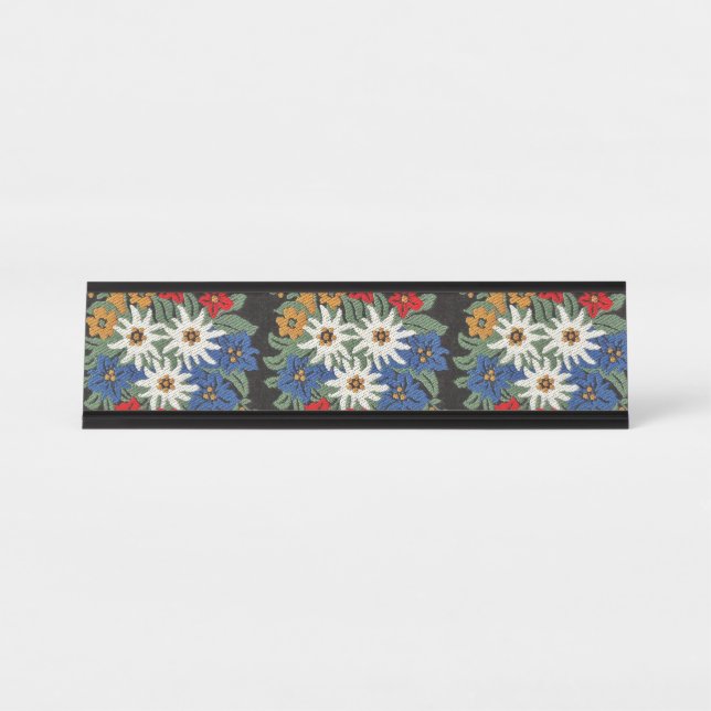 Porte-nom Pour Bureau Fleur alpine suisse d'edelweiss (Devant)