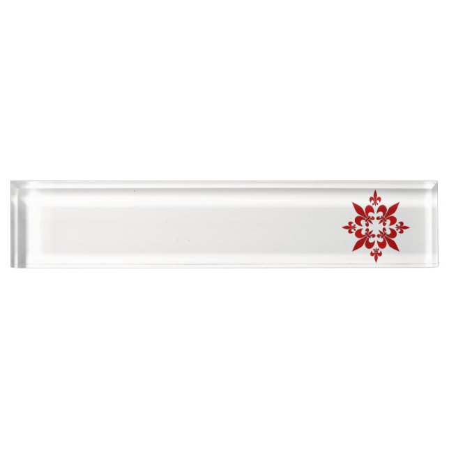 Porte-nom Pour Bureau Fleur de Lis (Devant)