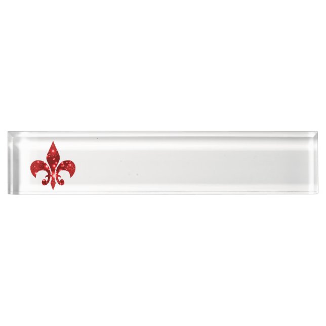 Porte-nom Pour Bureau Fleur de Lis (Devant)