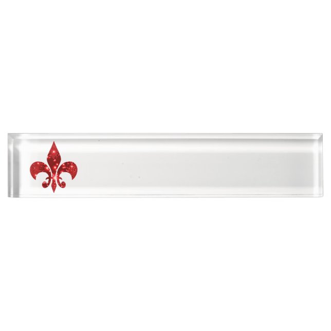Porte-nom Pour Bureau Fleur de Lis (Devant)