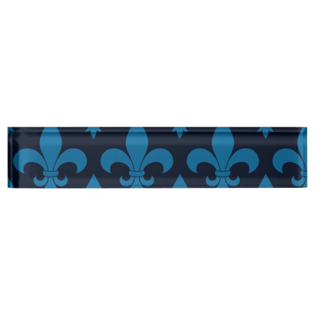 Porte-nom Pour Bureau Fleur de lis Motif Classic (Devant)