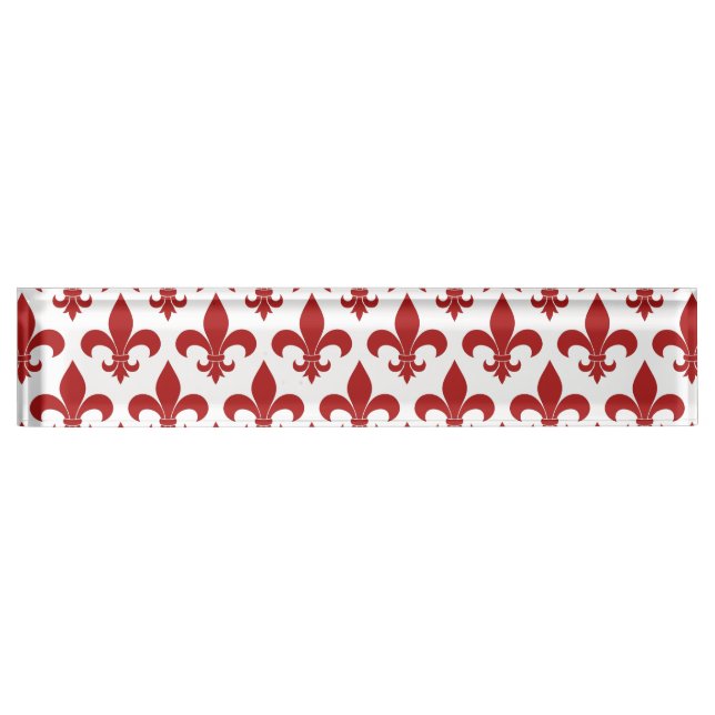 Porte-nom Pour Bureau Fleur de lis Motif Classic (Devant)
