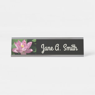 Porte-nom Pour Bureau Fleur de lotus rose IV