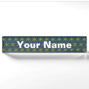 Porte-nom Pour Bureau Fleur de vie / Blume des Lebens - motif d'or