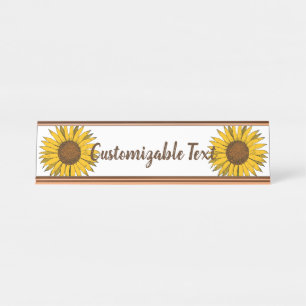 Porte-nom Pour Bureau Fleur jaune de tournesol