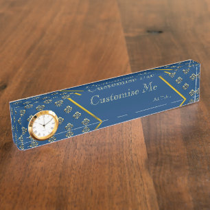 Porte-nom Pour Bureau Fleur métallique de lis (or)