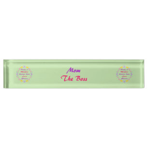 Porte-nom Pour Bureau Fleurs de Fête des Mères et Papillons personnalisé