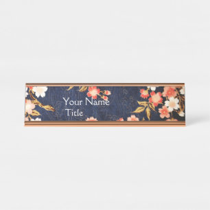 PORTE-NOM POUR BUREAU FLEURS DE PRINTEMPS ROUGE ROSE BLANC, FLORALES BLE