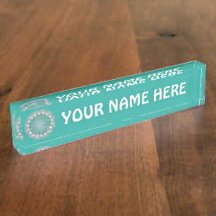 Porte-nom Pour Bureau FLEURS DE VIE - Géométrie Sacrée Lumière 2