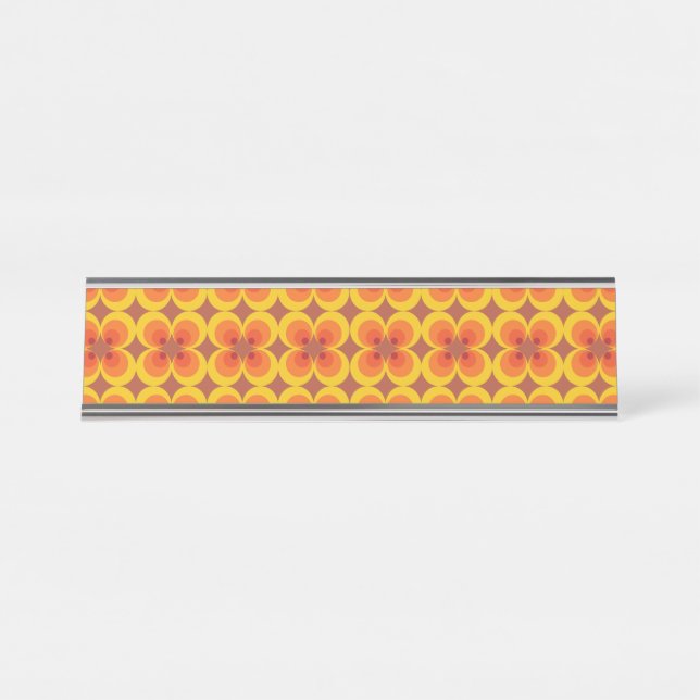Porte-nom Pour Bureau Fleurs psychédéliques  (Devant)