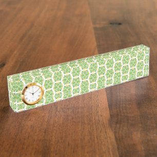 Porte-nom Pour Bureau Fleurs Vertes, Motif De Fleurs, Modèle Floral